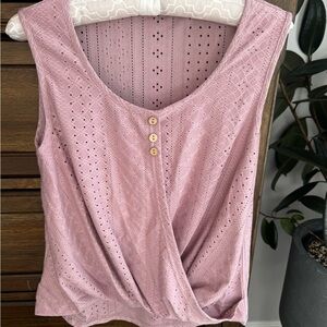 Women's Pink Sleeveless Top